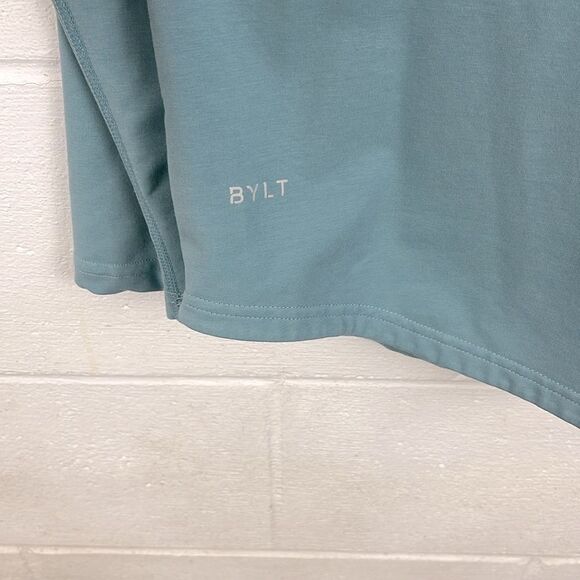 BYLT men’s dropcut long sleeve signature blue shirt lux basic performance size L - Picture 3 of 4